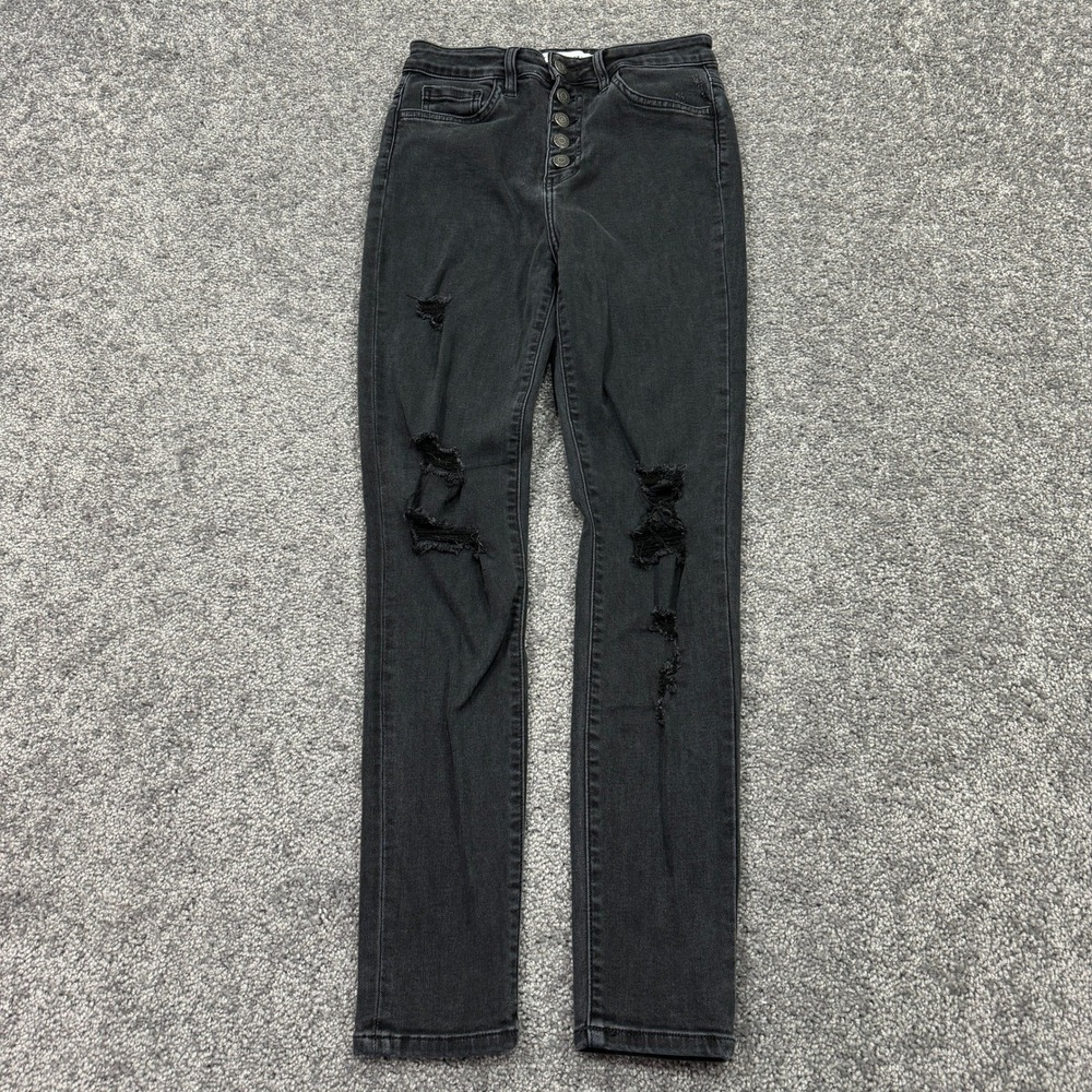 Flying Monkey Jeans Womens 27 Black Skinny Stretch Medium Wash Preppy Casual